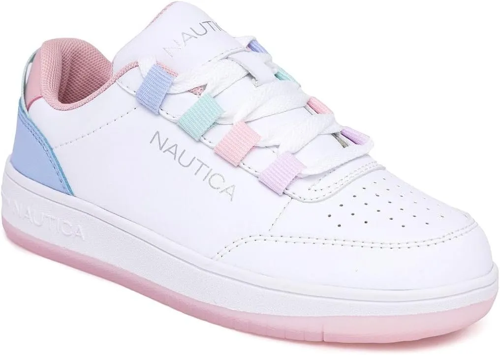 Nautica Girls Fashion Shoe - Lace-Up Low-Top Tennis Sneakers for Big Kids, Little Kids & Toddlers (Regular Heel/Platform Sole)