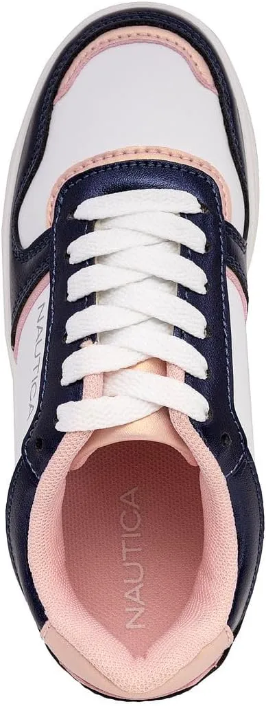 Nautica Girls Fashion Shoe - Lace-Up Low-Top Tennis Sneakers for Big Kids, Little Kids & Toddlers (Regular Heel/Platform Sole)