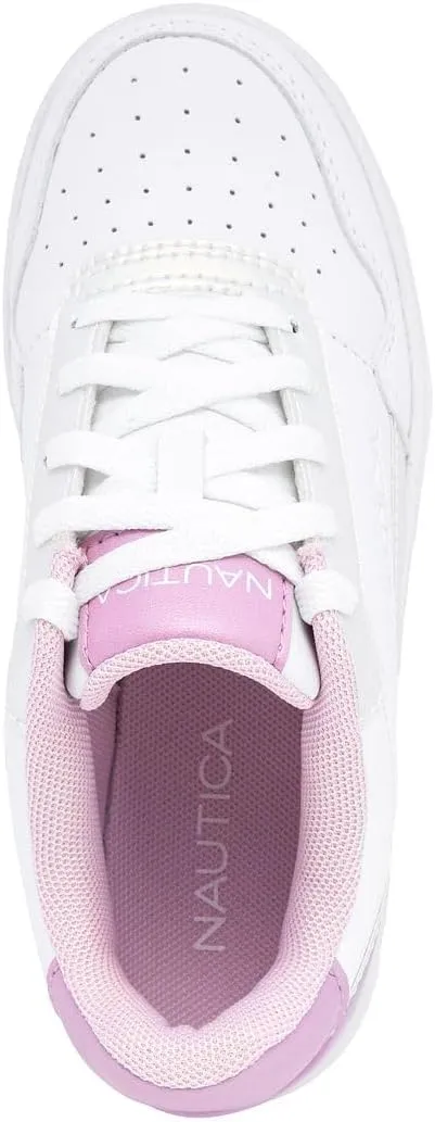 Nautica Girls Fashion Shoe - Lace-Up Low-Top Tennis Sneakers for Big Kids, Little Kids & Toddlers (Regular Heel/Platform Sole)