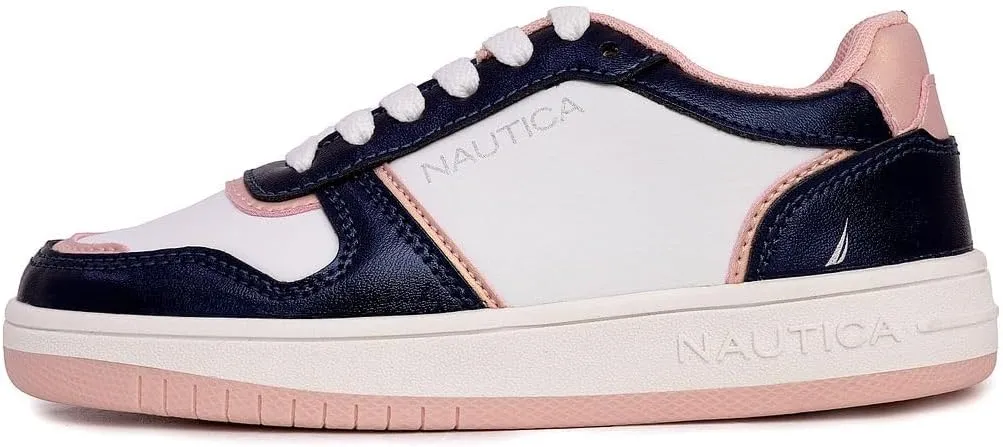 Nautica Girls Fashion Shoe - Lace-Up Low-Top Tennis Sneakers for Big Kids, Little Kids & Toddlers (Regular Heel/Platform Sole)