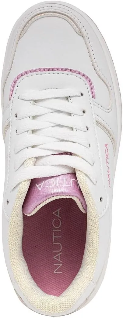 Nautica Girls Fashion Shoe - Lace-Up Low-Top Tennis Sneakers for Big Kids, Little Kids & Toddlers (Regular Heel/Platform Sole)