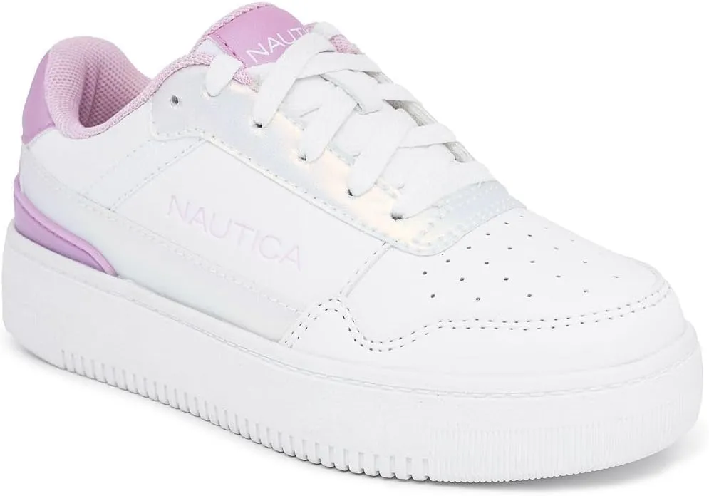Nautica Girls Fashion Shoe - Lace-Up Low-Top Tennis Sneakers for Big Kids, Little Kids & Toddlers (Regular Heel/Platform Sole)