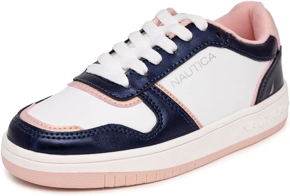 Nautica Girls Fashion Shoe - Lace-Up Low-Top Tennis Sneakers for Big Kids, Little Kids & Toddlers (Regular Heel/Platform Sole)