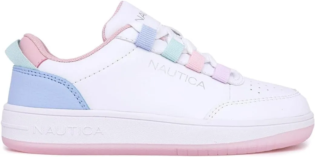 Nautica Girls Fashion Shoe - Lace-Up Low-Top Tennis Sneakers for Big Kids, Little Kids & Toddlers (Regular Heel/Platform Sole)