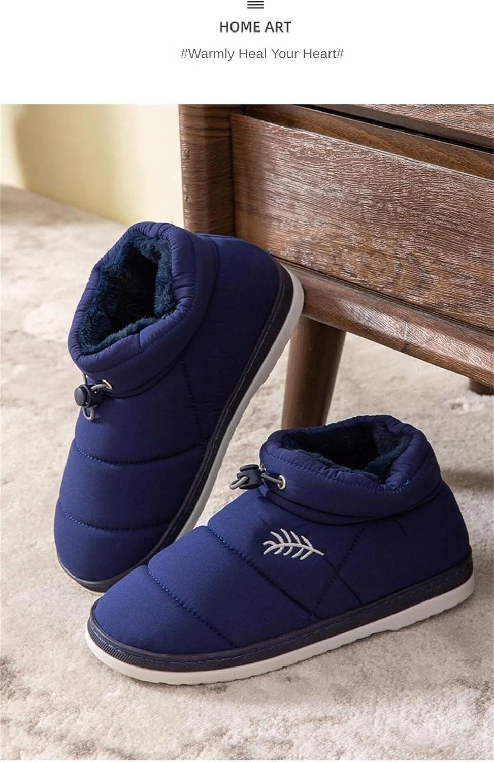 Nevka Fuzzy Slipper with Warm Plush Water & Wind Proof Non-slip Grip for Cozy Secure Steps Winter Comfort Redefined