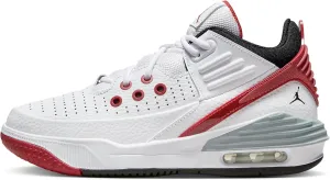 NIKE Jordan Max Aura 5 Big Kids' Shoes (DZ4352-101, White/Varsity Red/Wolf Grey/Black) Size 7
