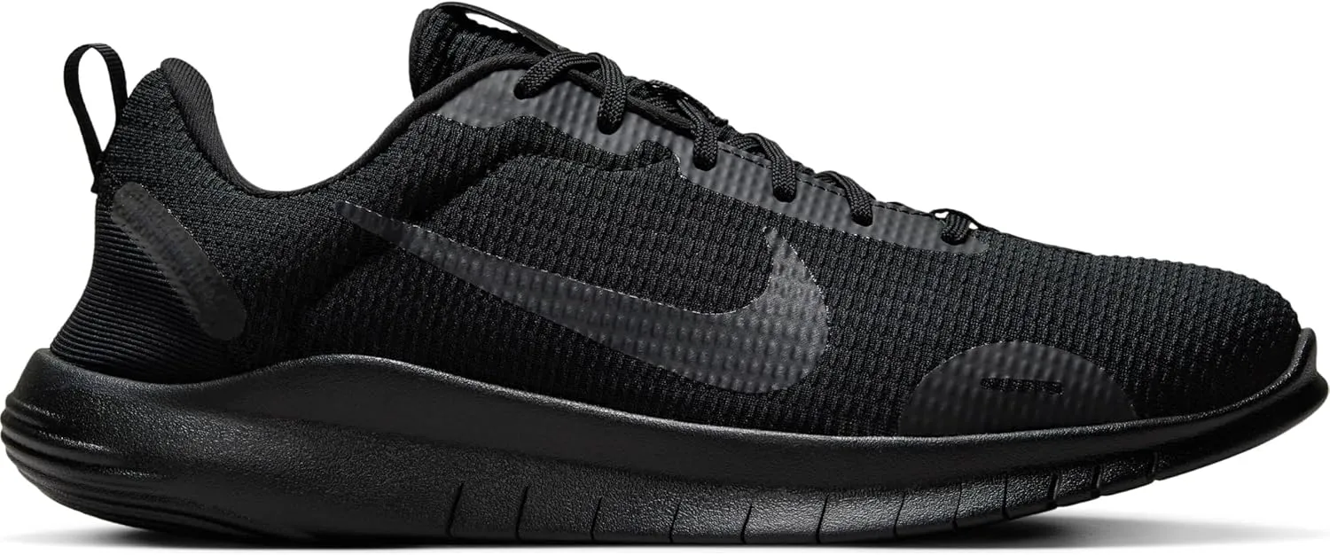 Nike Women's Flex Experience 12 Road Running Shoes Sneaker, Black/White-Dark Smoke Grey, 8