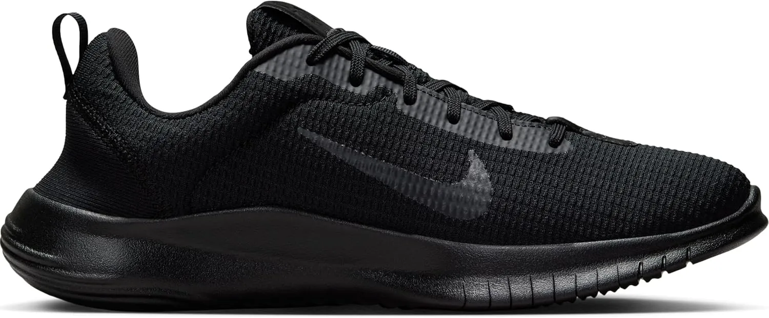 Nike Women's Flex Experience 12 Road Running Shoes Sneaker, Black/White-Dark Smoke Grey, 8