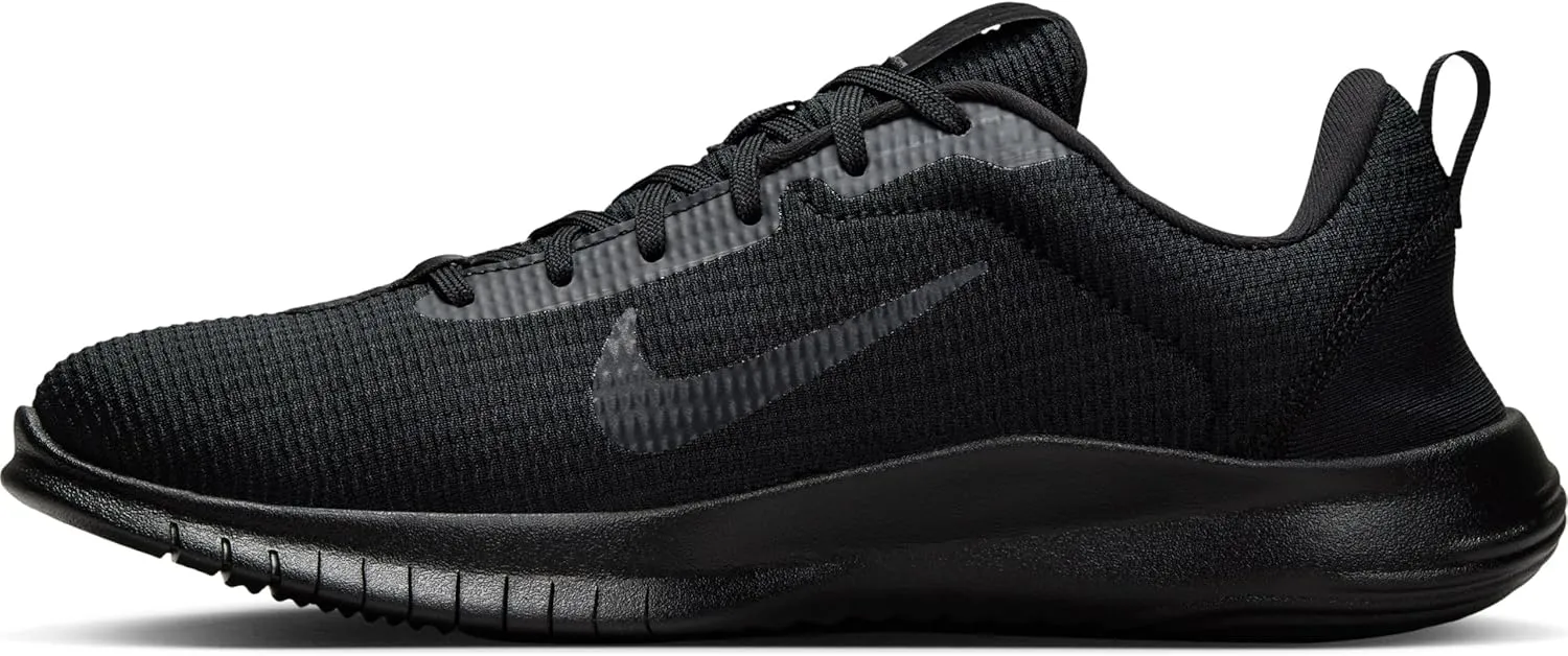 Nike Women's Flex Experience 12 Road Running Shoes Sneaker, Black/White-Dark Smoke Grey, 8