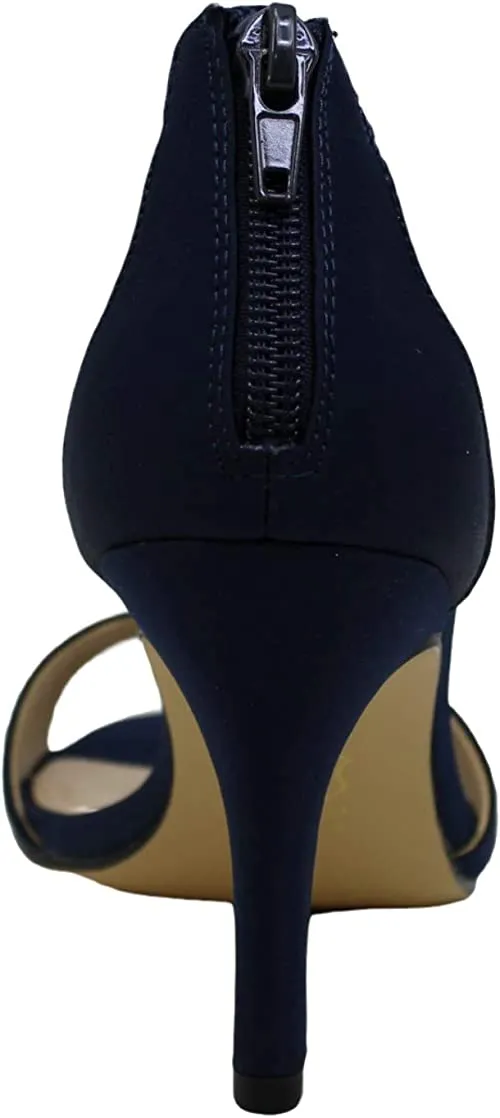 NINA Womens Volanda Satin Embellished Dress Sandals Navy 9 Medium (B,M)