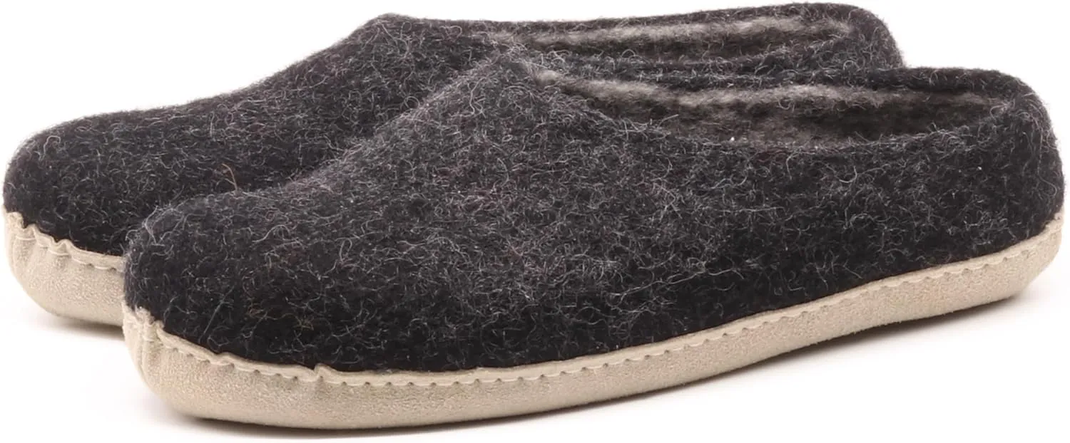 Nootkas Felted Merino Wool 'Newport' House Shoesfor Men and Women – Cozy Indoor Slippers with Natural Temperature Regulation