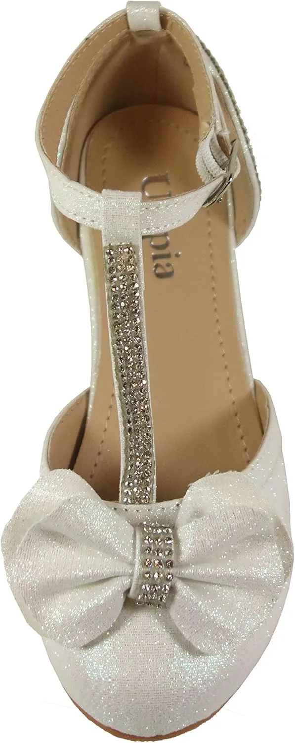Nova Utopia Toddler Little Girls Low Medium Heel Dress Sandal Flower Girl Shoes (size 9-4)