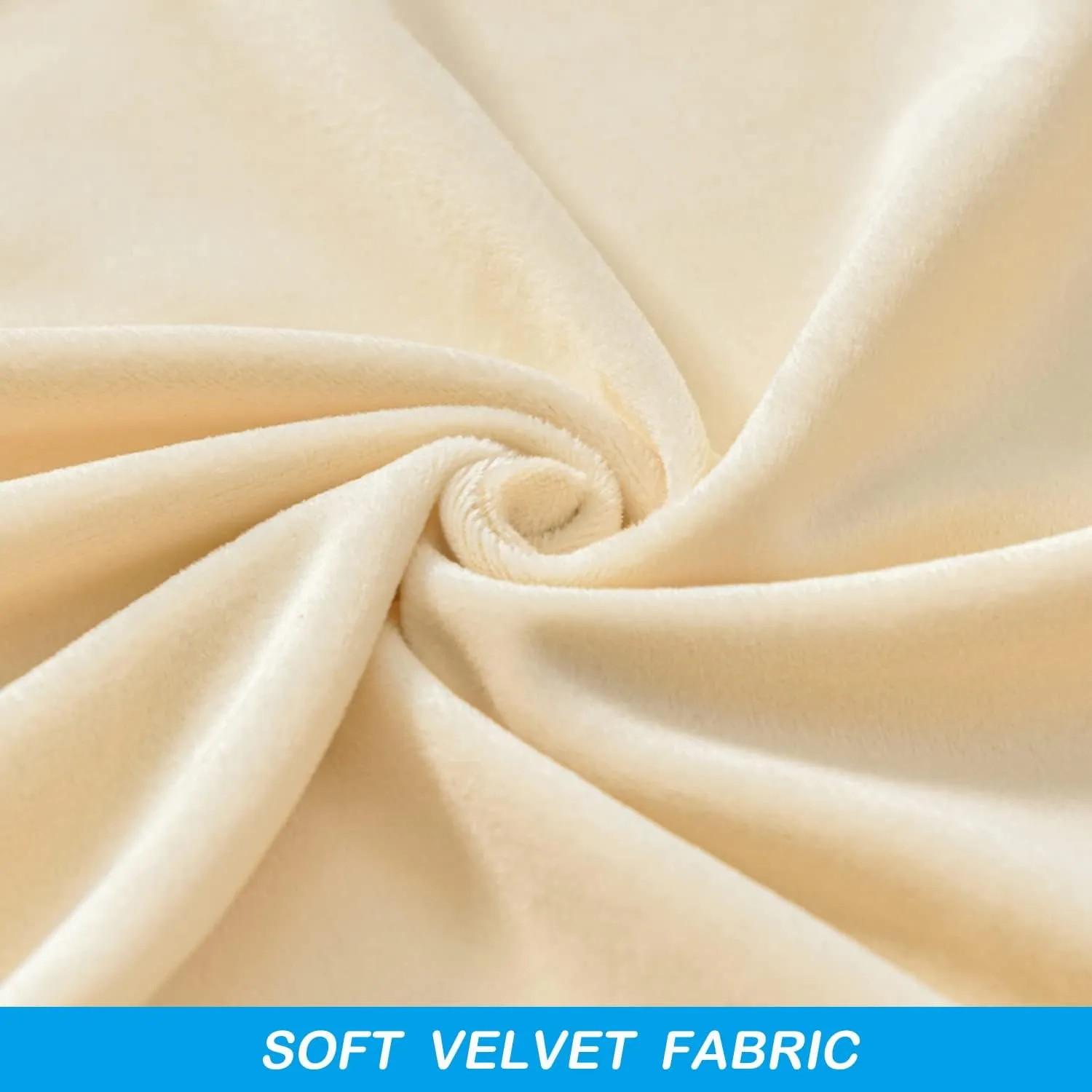 OBCREAT Armless Accent Chair Cover,High Stretch Slipper Chair Slipcovers Soft Velvet Armless Chair Covers with Elastic Bottom Plush Furniture Protector Cover for Living Room Home Hotel (Off White)