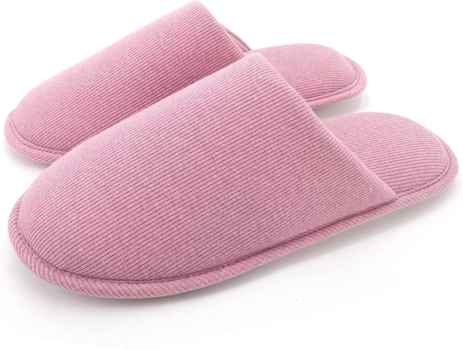 ofoot Womens Indoor Memory Foam Cotton Scuff Slippers Slip On Summer House Shoes Flats Breathable Lightweight Washable Non Skid Rubber Soles
