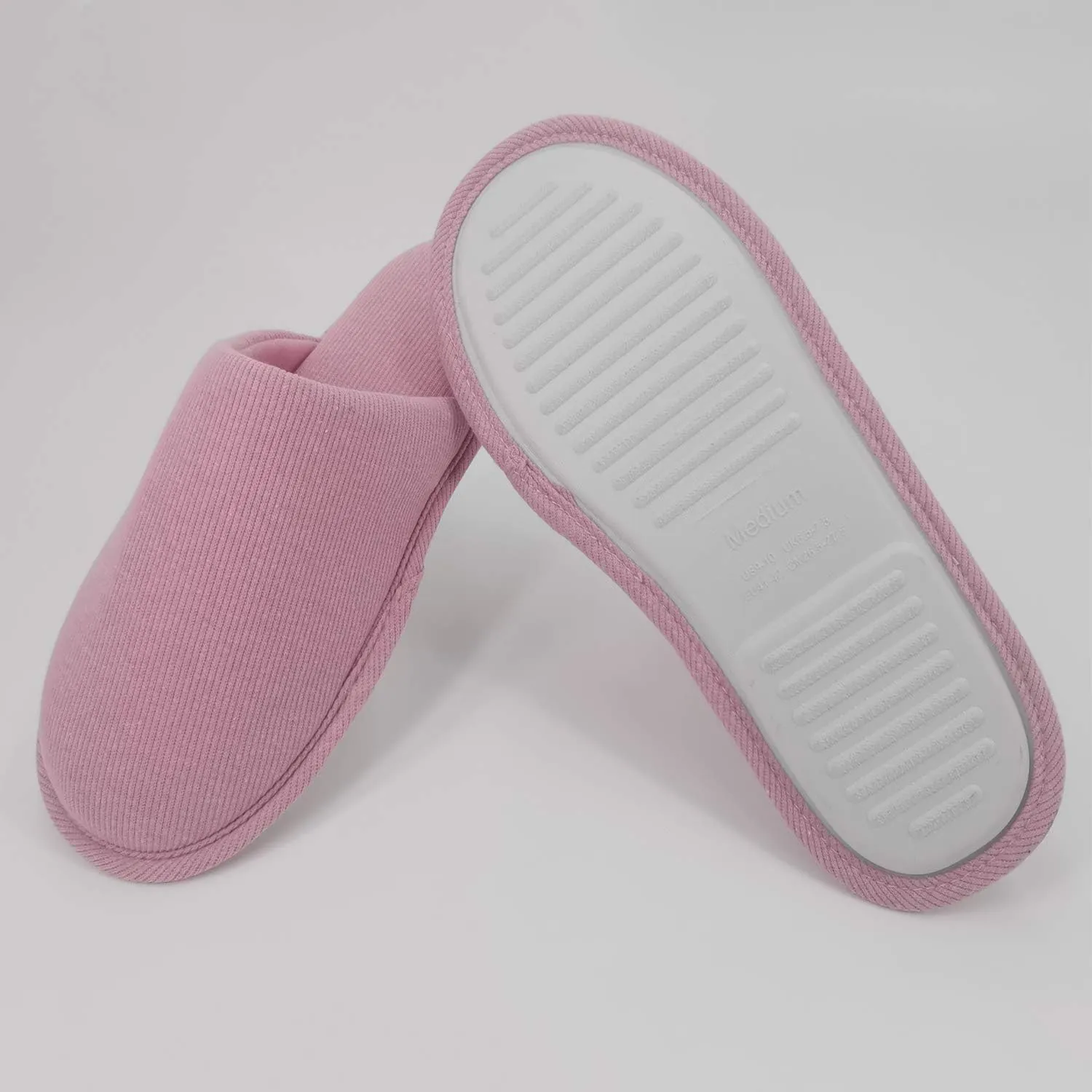 ofoot Womens Indoor Memory Foam Cotton Scuff Slippers Slip On Summer House Shoes Flats Breathable Lightweight Washable Non Skid Rubber Soles
