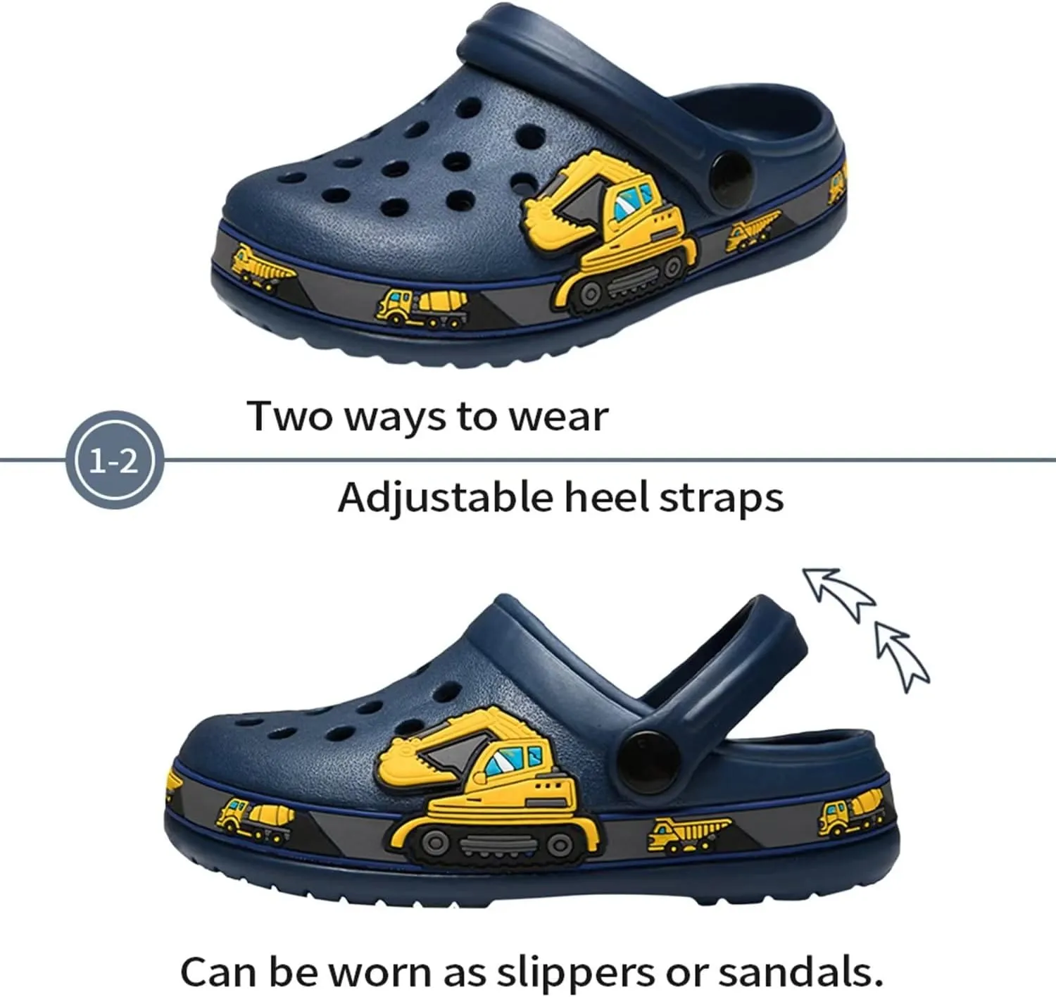 OHSNMAKSL Toddler Clog Slippers Garden Sandals Slip On Water Shoes Sneakers Cartoon Slides for Boys and Girls Children Beach Pool Shower
