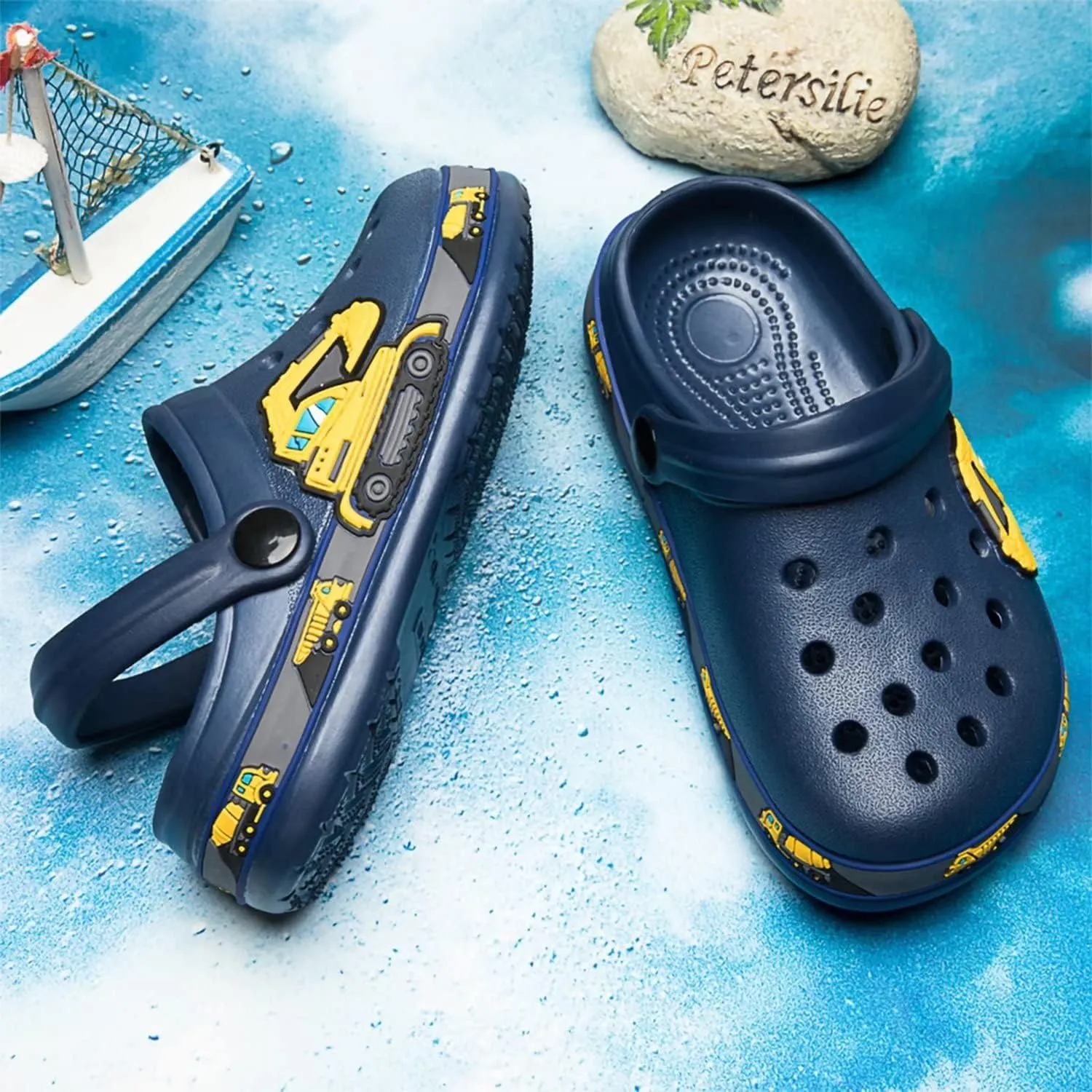 OHSNMAKSL Toddler Clog Slippers Garden Sandals Slip On Water Shoes Sneakers Cartoon Slides for Boys and Girls Children Beach Pool Shower