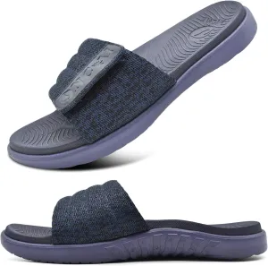ONCAI Mens Sandals, Arch Support Sport Slides Open Toe Adjustable Straps Orthotic Cushioned Footbed for Plantar Fasciitis Rubber Soles Size 7.5-15