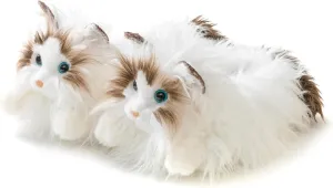 Onmygogo Indoor Fuzzy Winter Animal Cat Plush Slippers for Women Men Kids,Faux Fur,Warm House Slipper