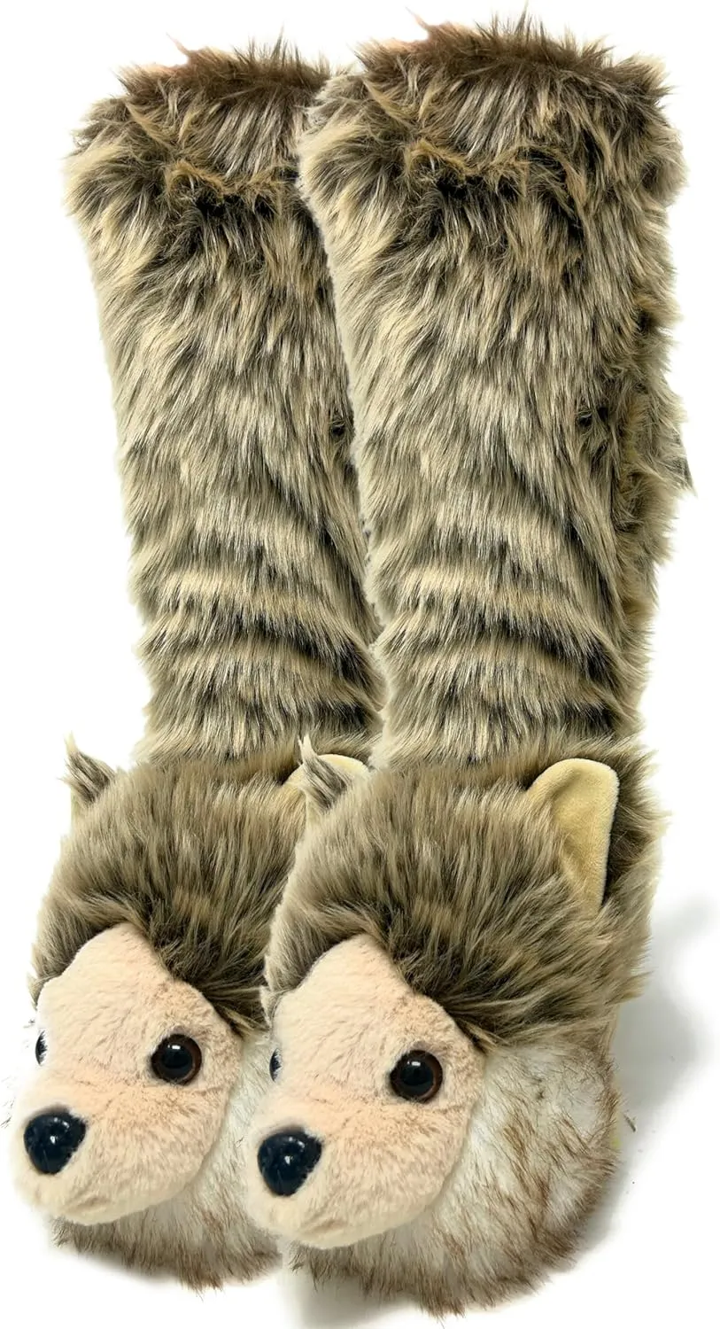 ooohyeah Womens Non Slip Fuzzy 3D Animal Slipper Socks, Funny Warm Cozy Fluffy Cute Indoor Slippers with Grippers
