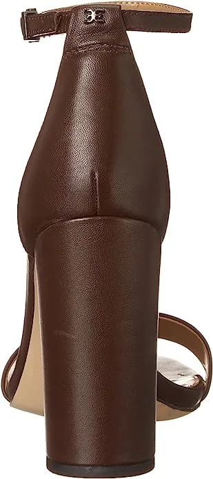 Open Toe Edelman Yaro Ankle Expert advice High Reliable customer care Strap Sam Block Chocolate Sandals Heel Dark