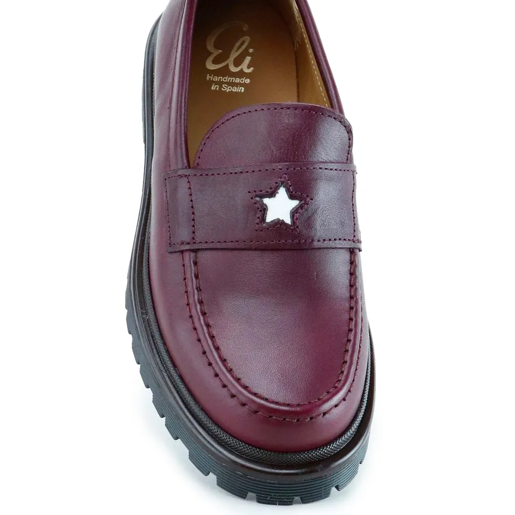 Papanatas Burgundy Star Chunky Loafer