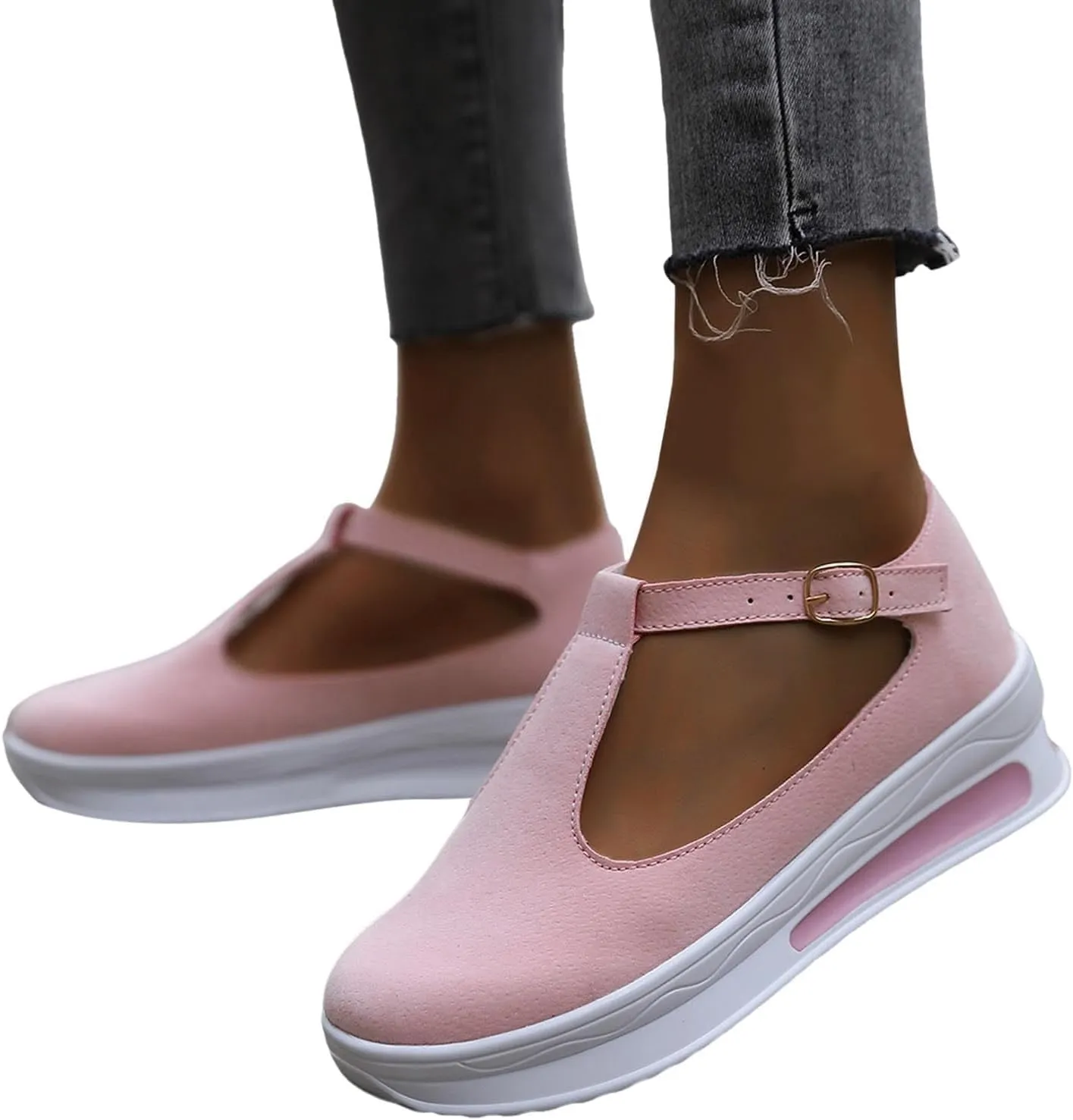 Platform Sandals for Women Closed Toe Espadrille Wedge Sandals Ladies Strappy Ankle Strap Metal Buckle Shoes Lightweight Athletic Outdoor Hiking Shoes
