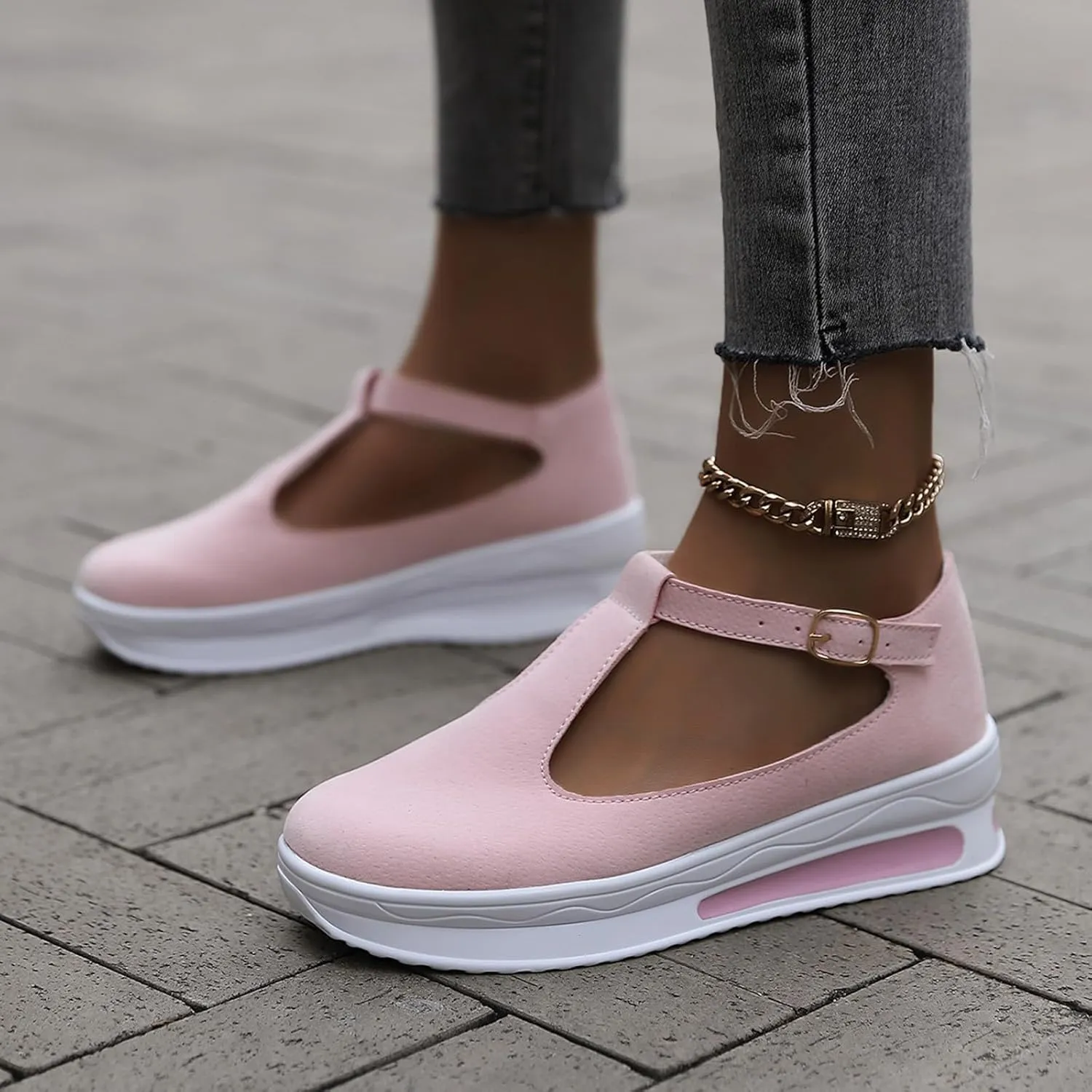 Platform Sandals for Women Closed Toe Espadrille Wedge Sandals Ladies Strappy Ankle Strap Metal Buckle Shoes Lightweight Athletic Outdoor Hiking Shoes