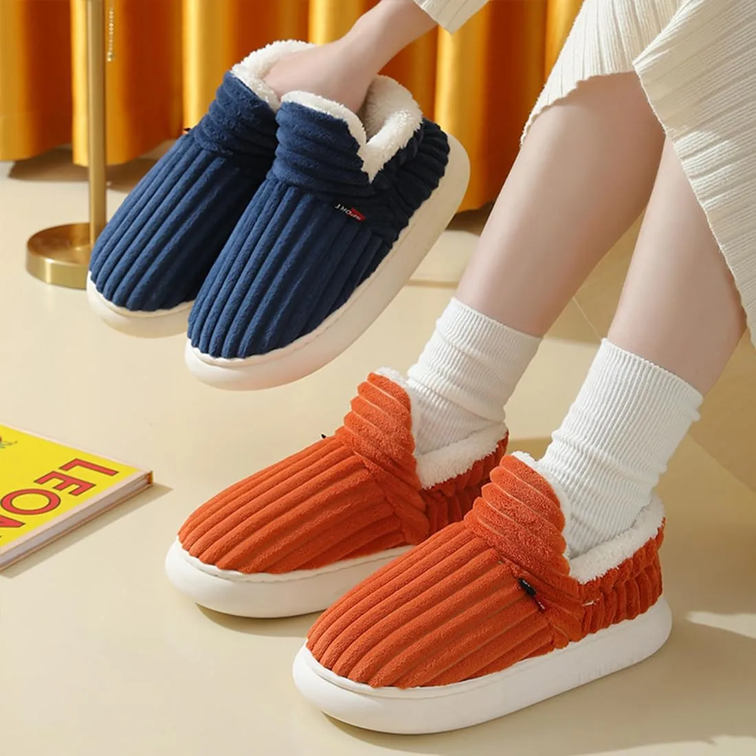 Pluffi Slipper Booties For Women Men Pluffi Cozy Stylish Slipper Winter Fuzzy Warm Thick-Soled House Cloud Slides With Anti-Slip Sole