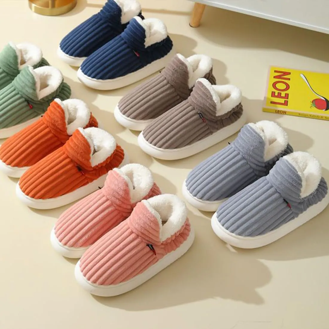 Pluffi Slipper Booties For Women Men Pluffi Cozy Stylish Slipper Winter Fuzzy Warm Thick-Soled House Cloud Slides With Anti-Slip Sole