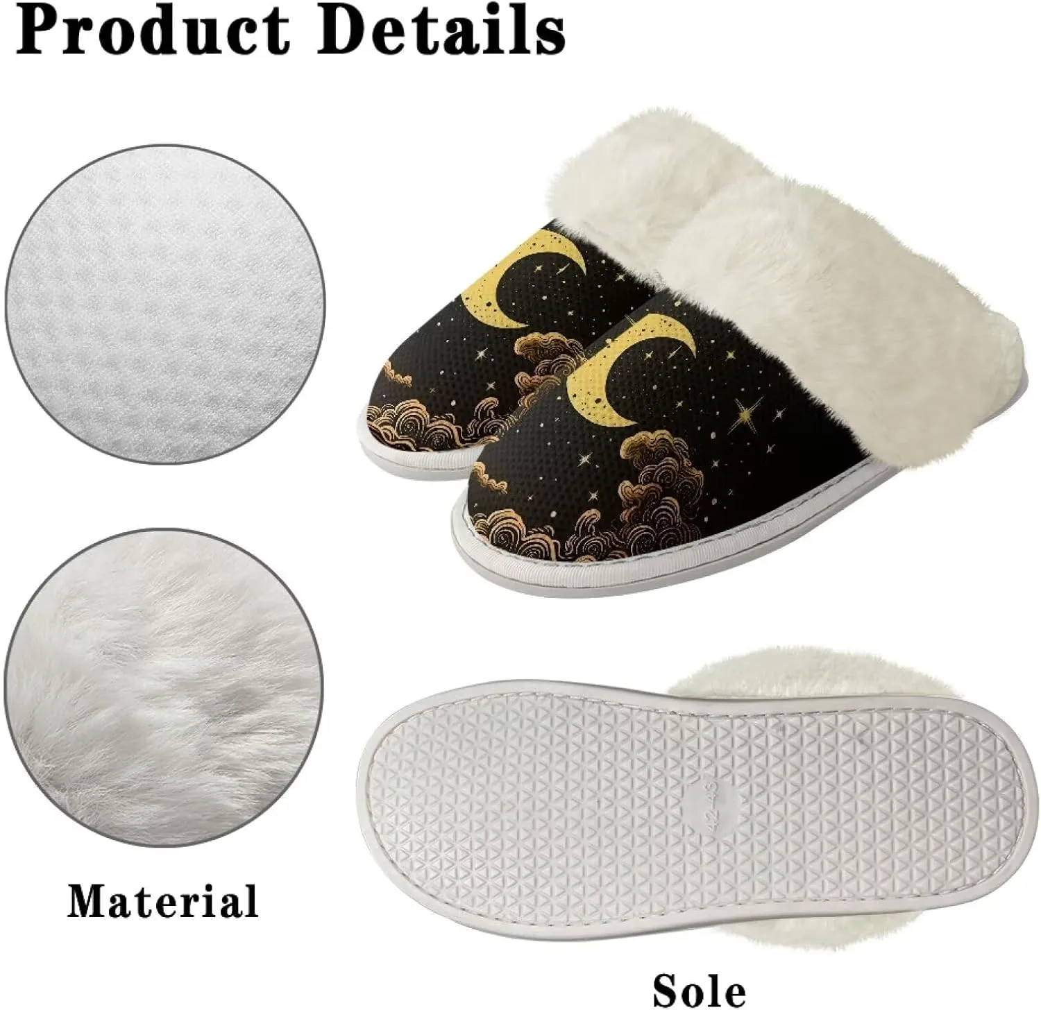 Plush House Shoes for Women Closed Toe House Slipper Warm Flannel Fuzzy Slippers with Non Skid Sole for Indoor