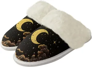 Plush House Shoes for Women Closed Toe House Slipper Warm Flannel Fuzzy Slippers with Non Skid Sole for Indoor