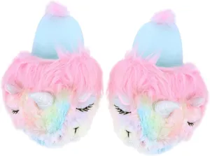 Plush Slippers for Women Boys and Girls Boys Slippers Cartoon Unicorn Design Warm and Comfortable