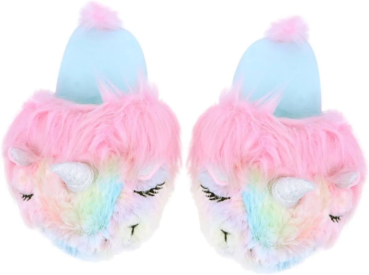 Plush Slippers for Women Boys and Girls Boys Slippers Cartoon Unicorn Design Warm and Comfortable