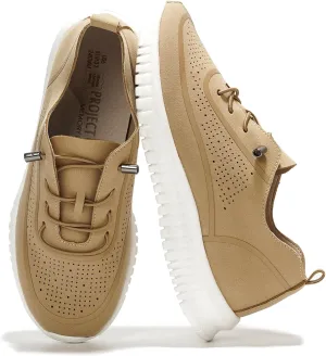 Project Cloud Shoes for Women - Lightweight Sneakers for Women with Leather Insole - Womens Slip on Shoes with Memory Foam - Machine Wash & Sockless Wear Sneakers (Daisy)