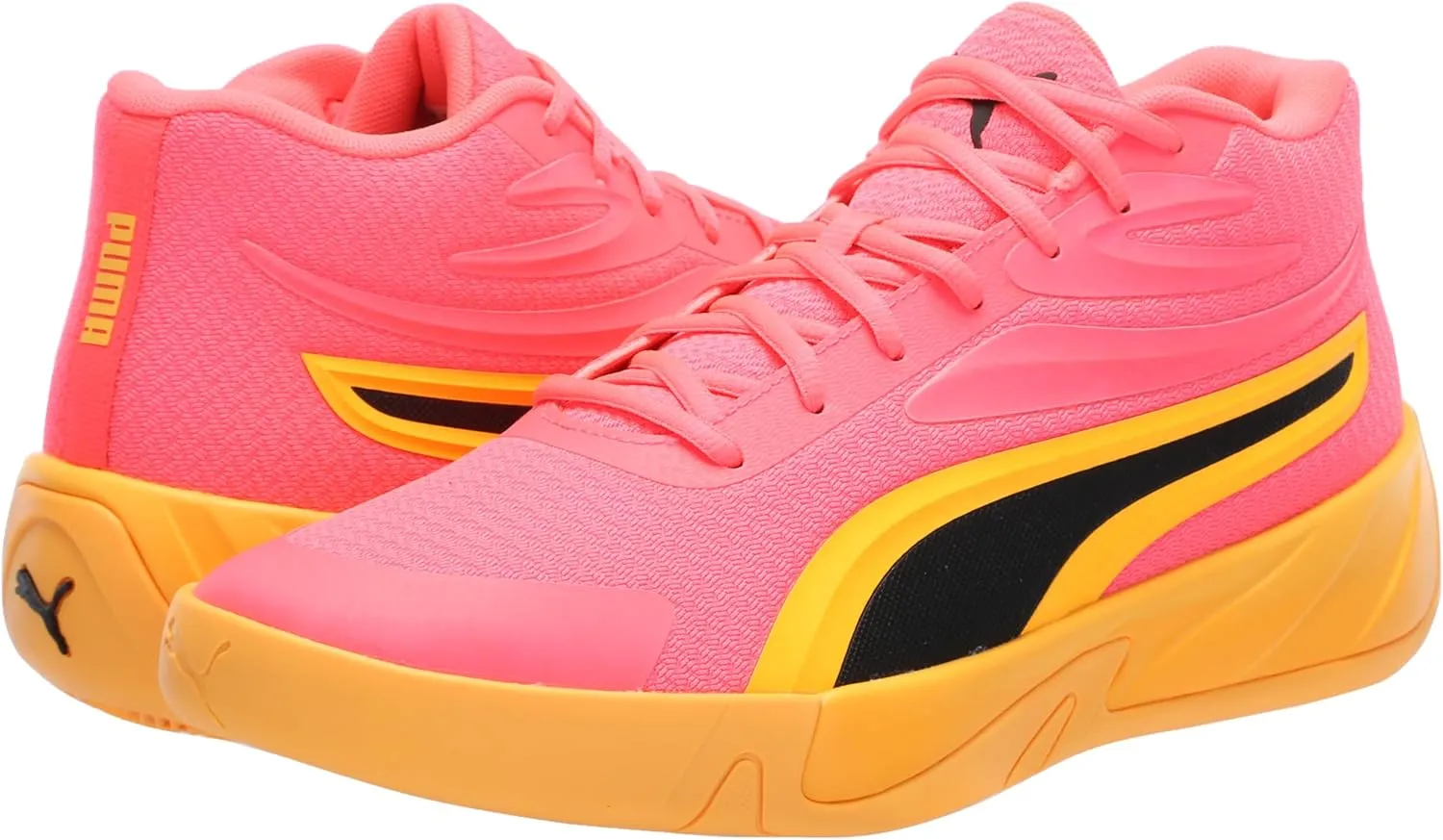 PUMA Men's Court Pro Basketball Shoes, White-Black, 12