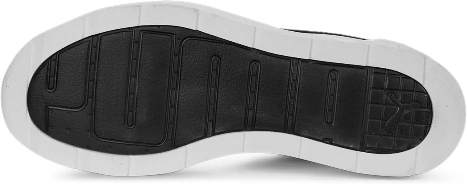 PUMA Women's Karmen Wedge Shoes, Black-White-Gold, 10
