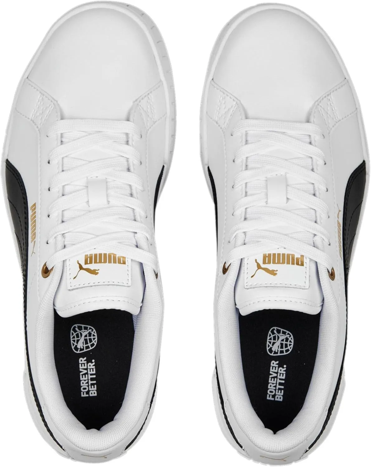 PUMA Women's Karmen Wedge Shoes, Black-White-Gold, 10