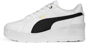PUMA Women's Karmen Wedge Shoes, Black-White-Gold, 10