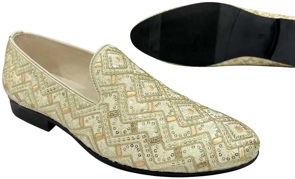 Punjabi Jutti for Men's Loafer Shoes Embroidery Slip-On Party Shoes Mojaris Wedding Bridal Dress Shoes