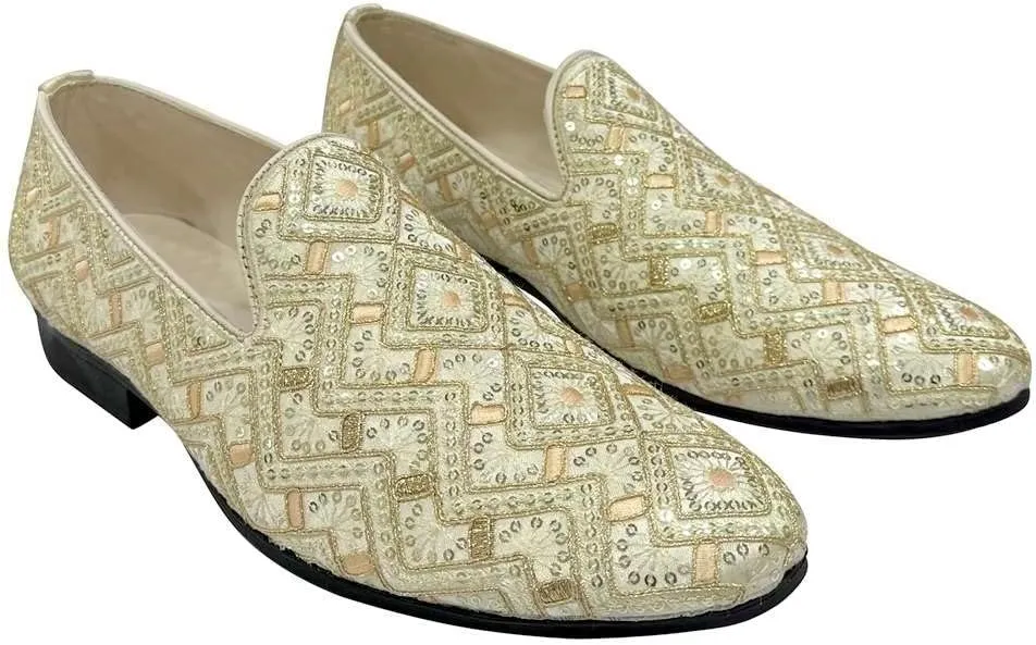 Punjabi Jutti for Men's Loafer Shoes Embroidery Slip-On Party Shoes Mojaris Wedding Bridal Dress Shoes