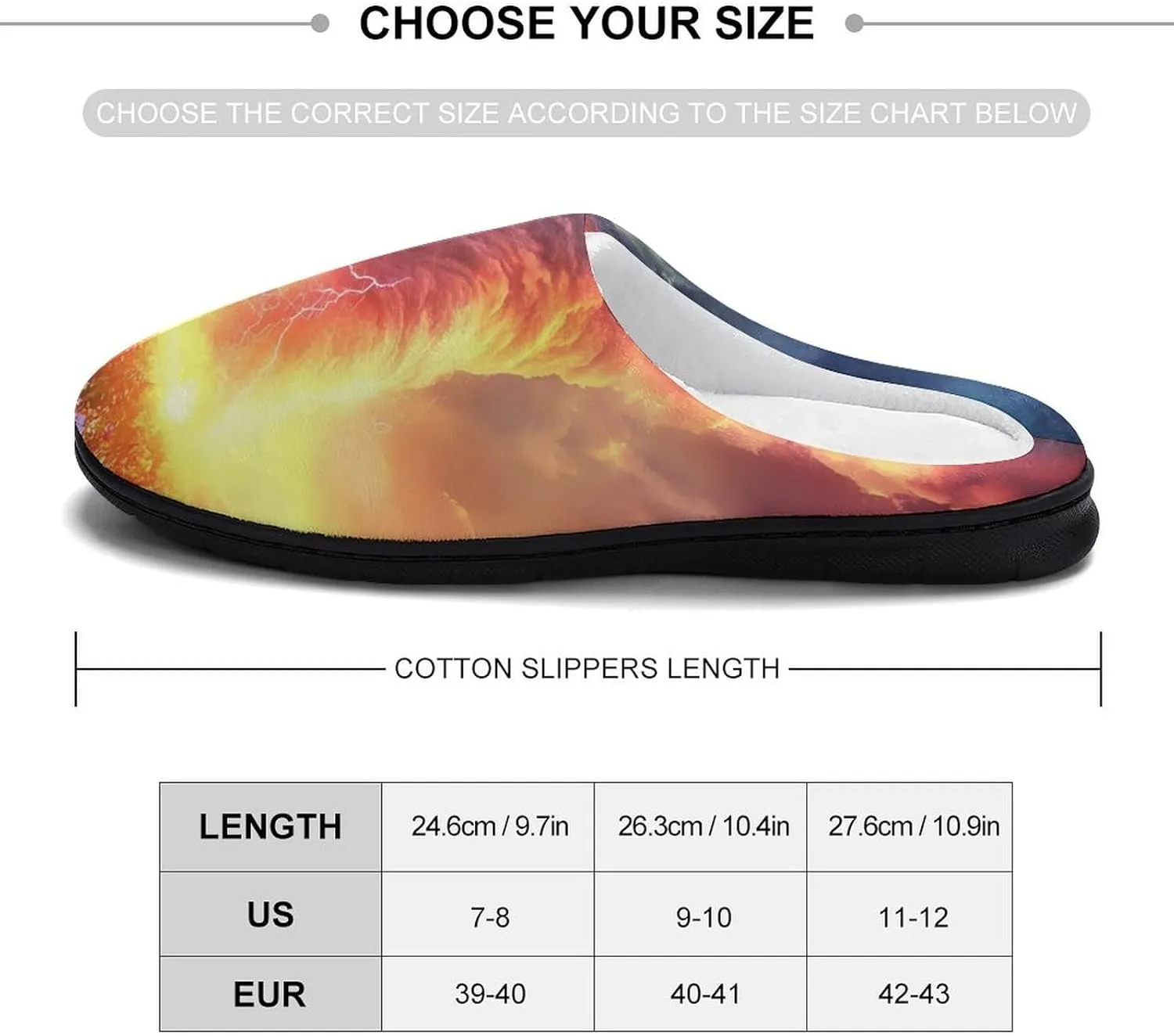Rainbow Storm Slippers for Women Warm House Shoes Home Slippers Bedroom Shoes for Women Mom Ladies