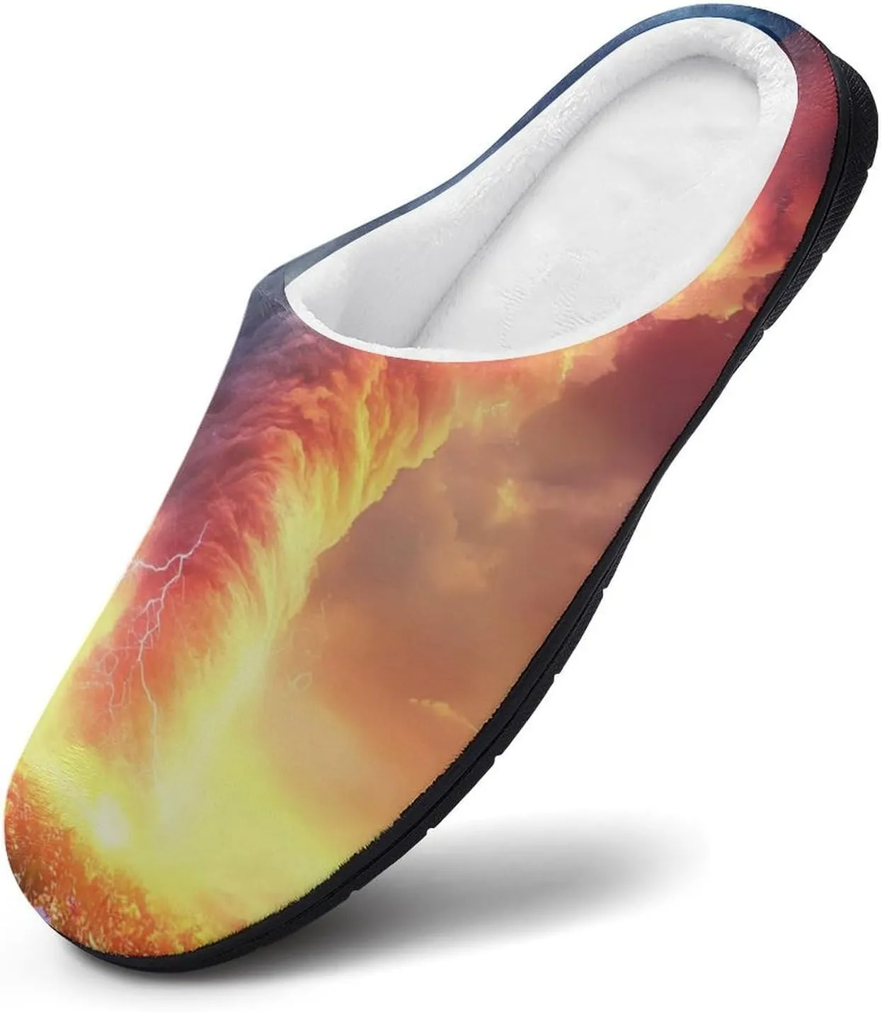 Rainbow Storm Slippers for Women Warm House Shoes Home Slippers Bedroom Shoes for Women Mom Ladies