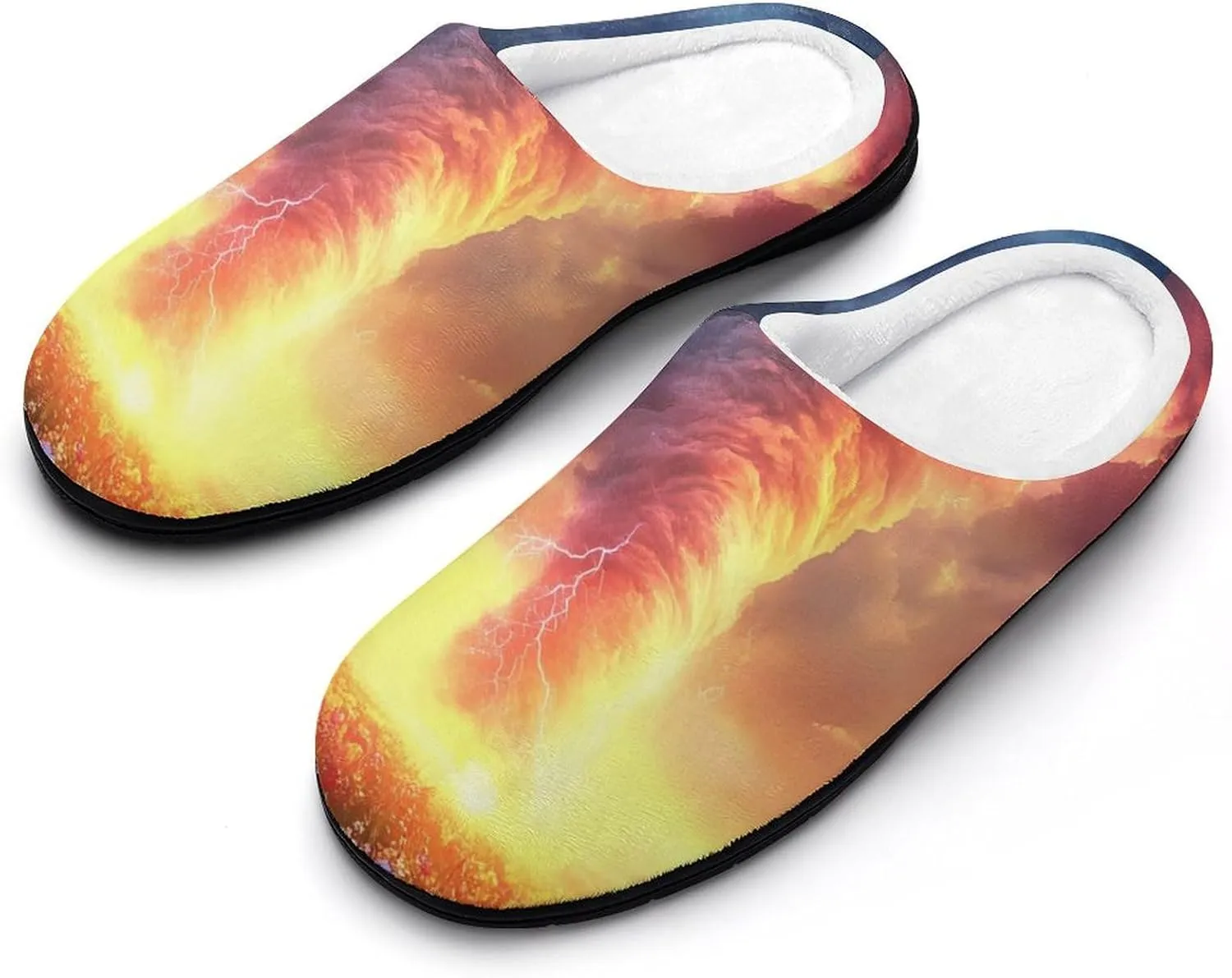 Rainbow Storm Slippers for Women Warm House Shoes Home Slippers Bedroom Shoes for Women Mom Ladies