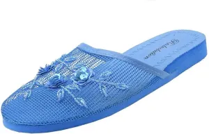 REDVOLUTION Women's Chinese Mesh Slipper Floral Flip Flop Sandals | 1313