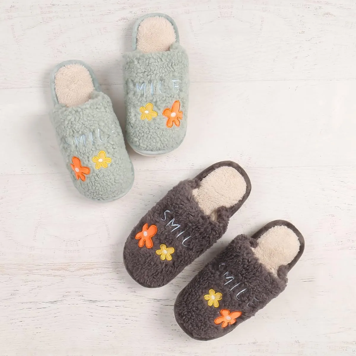 RIAH FASHION Women's Fuzzy Slippers Plush Cozy House Shoes - Indoor Slip on Warm Fleece Slipper