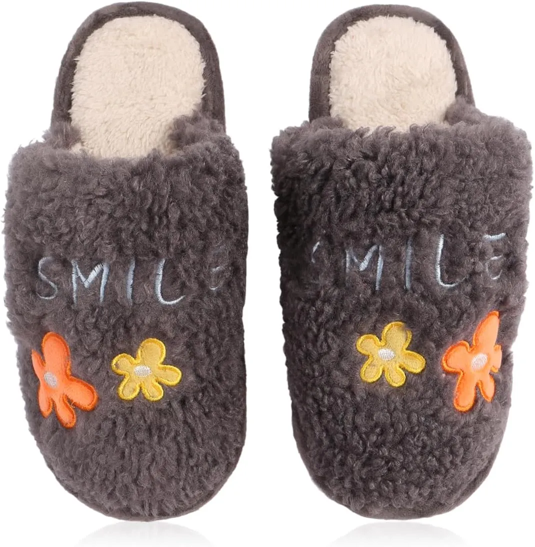 RIAH FASHION Women's Fuzzy Slippers Plush Cozy House Shoes - Indoor Slip on Warm Fleece Slipper