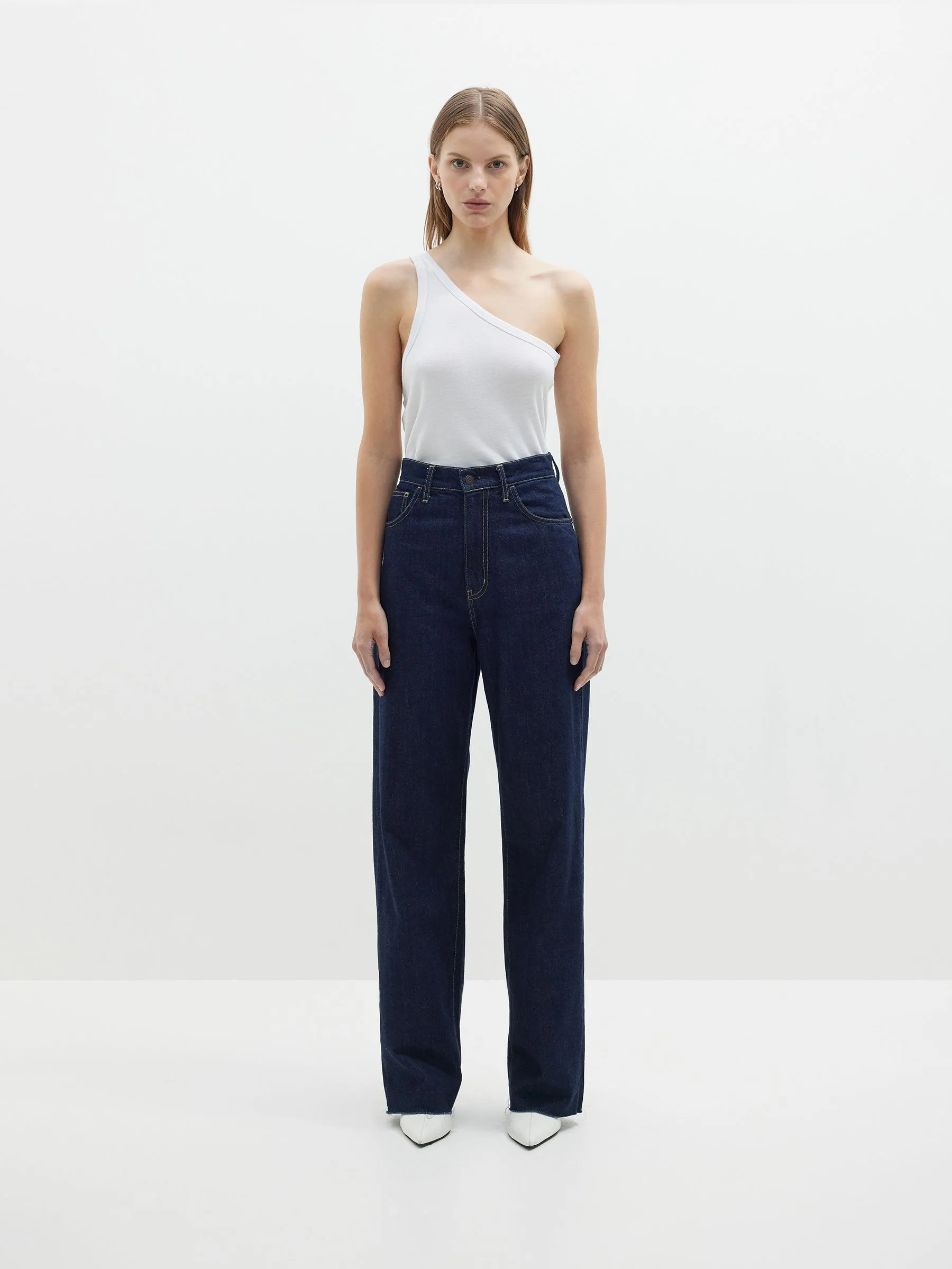 Rib Cutaway One Shoulder Tank
