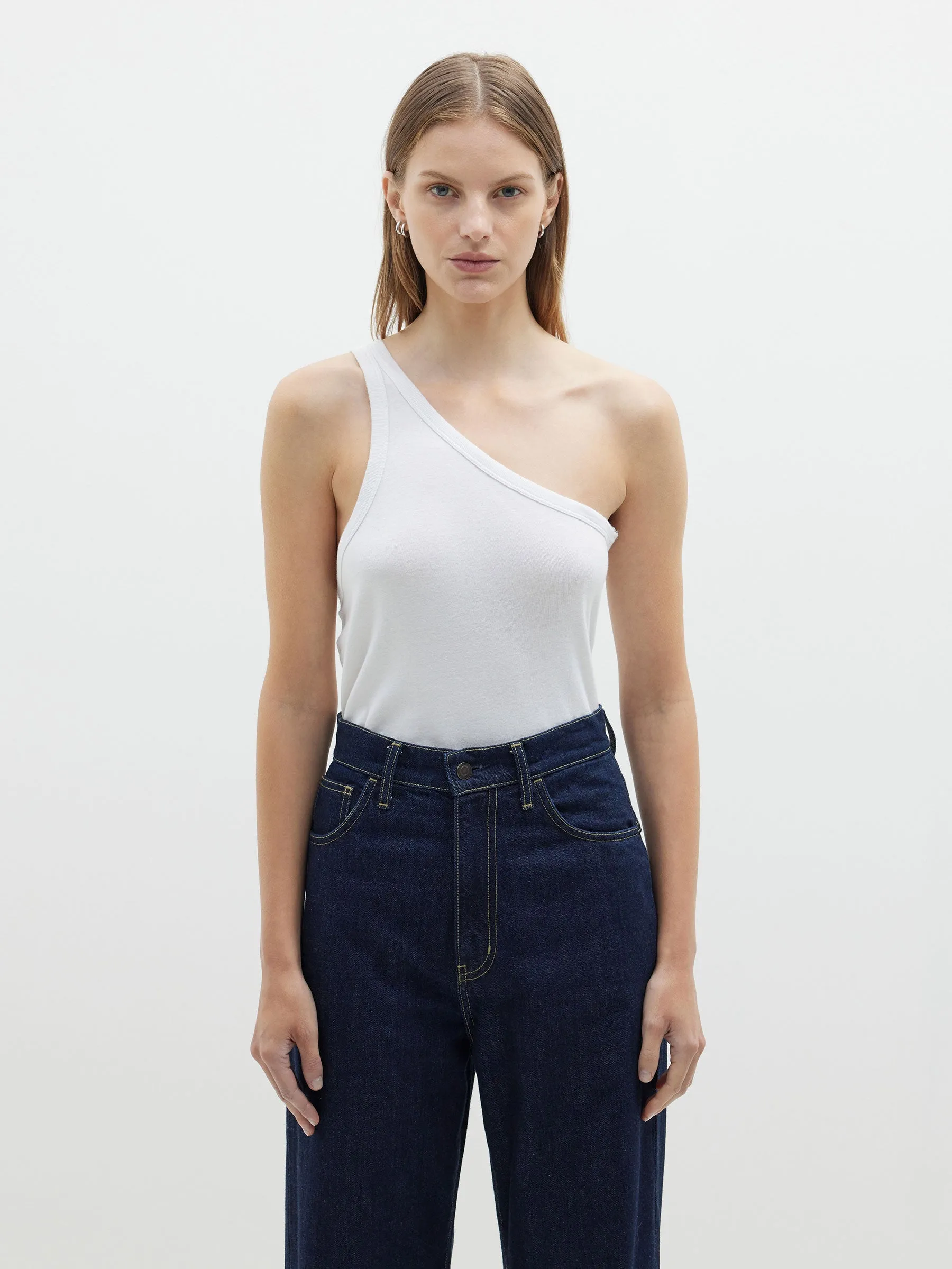 Rib Cutaway One Shoulder Tank