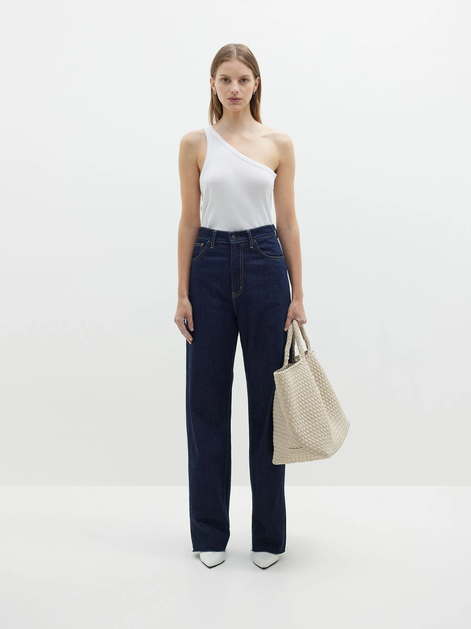 Rib Cutaway One Shoulder Tank